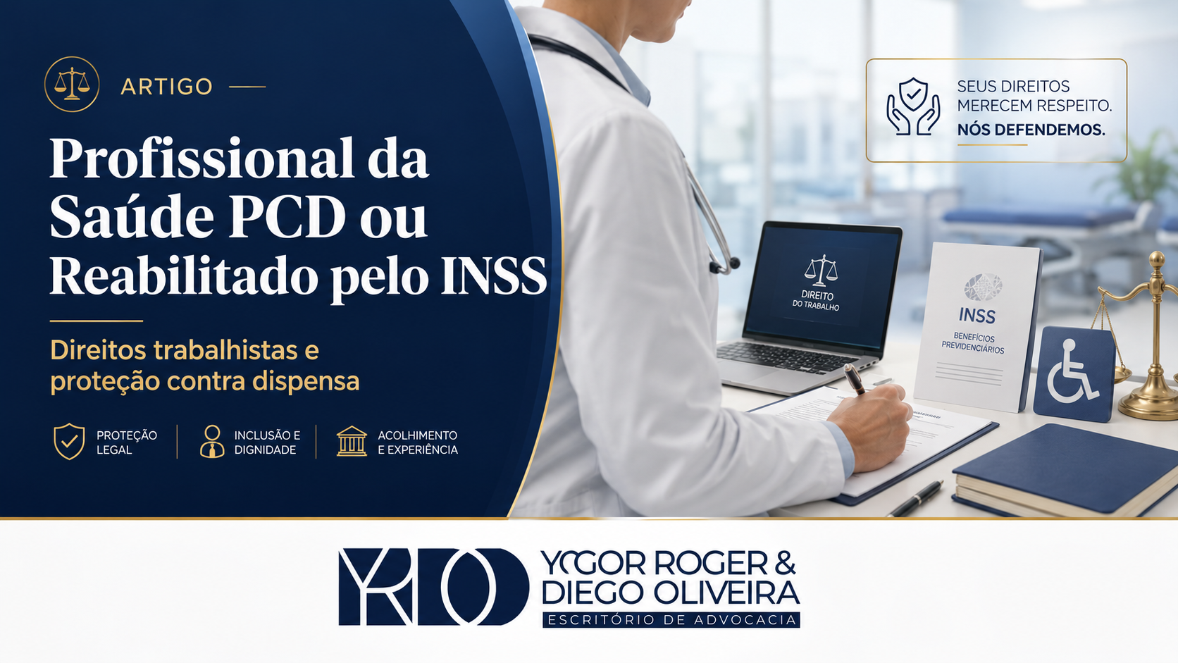 Profissional da saúde com deficiência ou reabilitado pelo INSS entendendo direitos trabalhistas